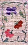 Quite Blooming rug made with 4 shaft split shed weaving